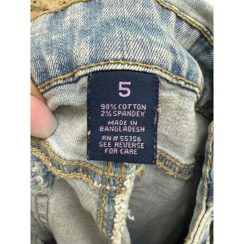 Bluespice overalls bibs Blue Spice Denim Jean Skinny Distressed Light Blue 5 - Picture 7 of 7